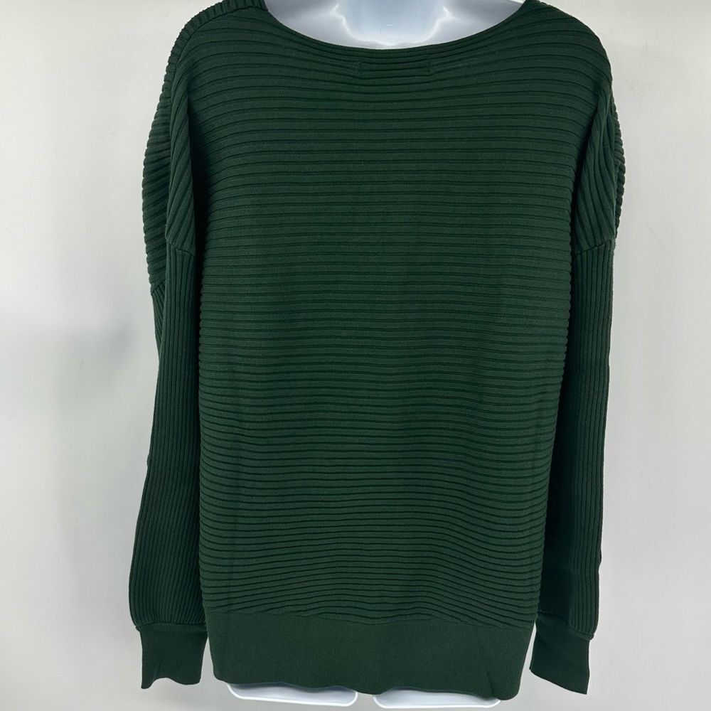 Hudson Garden Topiary Green Knotted Ribbed Sweater Medium - Picture 9 of 14